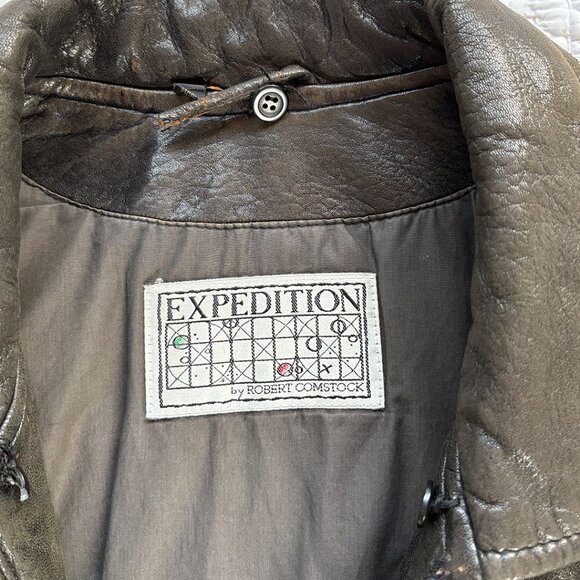 Vintage Expedition By Robert Comstock Leather Bomber Jacket, Men's size 42 - Picture 2 of 6
